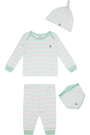 Ralph Lauren Beanies - Baby top, pants, beanie, and bib set