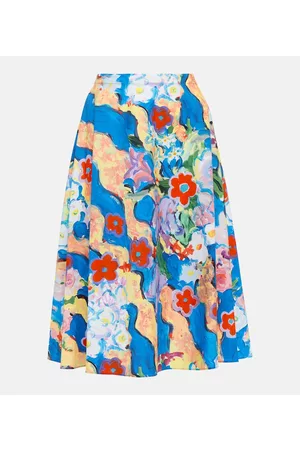 Marni Women Midi Skirts - Floral cotton poplin midi skirt