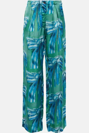 Acne Studios Printed high-rise wide-leg satin pants