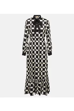 Gucci Geometric-print silk midi dress