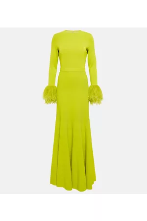 Elie saab Women Casual Dresses - Feather-trimmed jersey gown