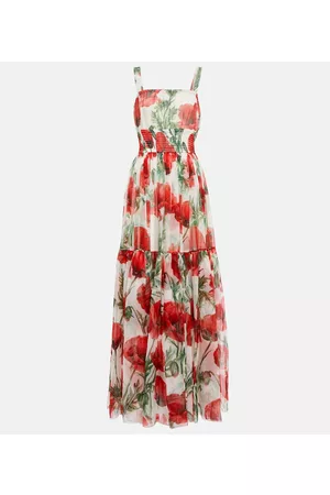 Dolce & Gabbana Women Printed Dresses - Floral-print silk maxi dress