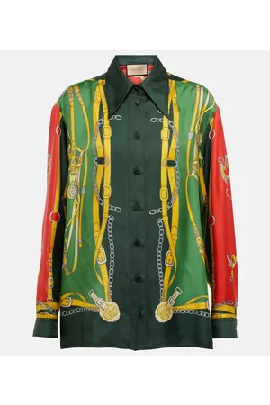 Gucci Women Tops - Harness and Double G silk shirt