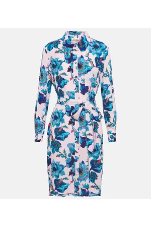 Diane von Furstenberg Women Printed Dresses - Prita floral-print shirt minidress