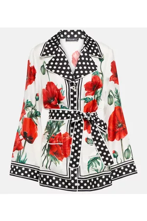 Dolce & Gabbana Women Belts - Floral silk belted shirt