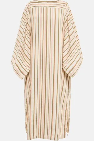 Loro Piana Striped linen-blend midi dress