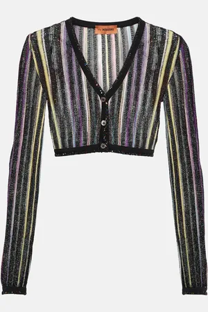Missoni Sequined striped cropped cardigan