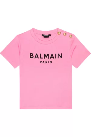 Balmain Girls T-shirts - Logo cotton jersey T-shirt