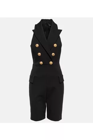 Balmain Women Playsuits - Double-breasted playsuit