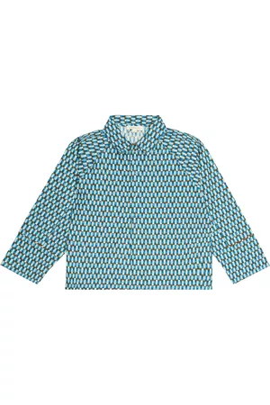 Caramel Burdock printed cotton poplin shirt