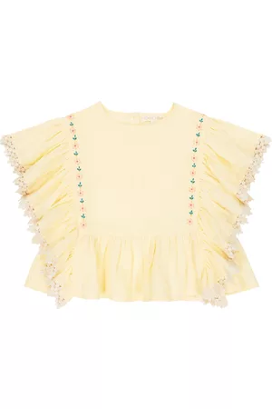 Louise Misha Girls Tops - Ines embroidered cotton top