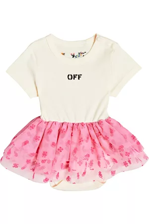 OFF-WHITE Rompers - Baby logo cotton and tulle bodysuit