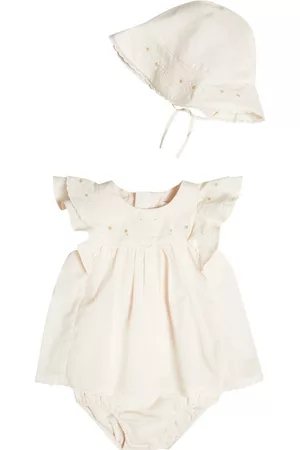 Chloé Hats - Baby cotton dress and hat set