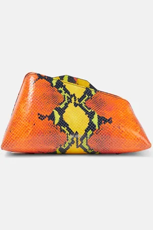The Attico 8.30 PM snake-effect leather clutch