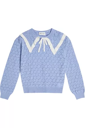 MORLEY Girls Tops - Saffron collared cotton-blend sweater