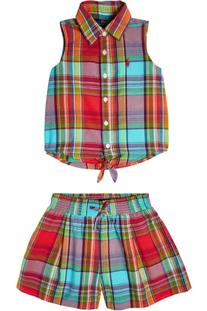 Ralph Lauren Baby Tops - Cotton madras top and shorts set