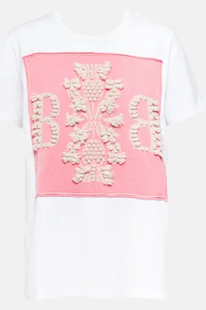 Barrie Cotton and cashmere logo T-shirt