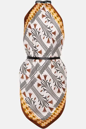 Max Mara Ubi printed satin halterneck top