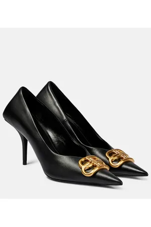 Square Knife BB logo-embellished patent-leather pumps