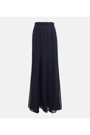 Max Mara Nicia linen-blend and silk maxi skirt