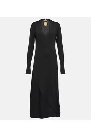 Jil Sander Women Midi Dresses - V-neck virgin wool midi dress