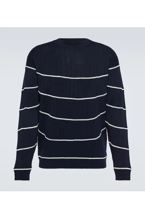 Armani Men Tops - Striped cotton and silk sweater