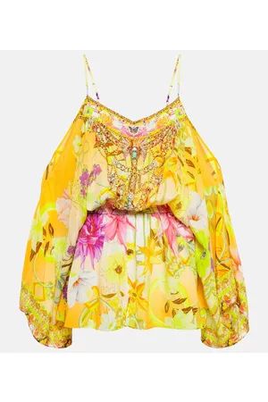Camilla Women Playsuits - Floral embellished silk playsuit