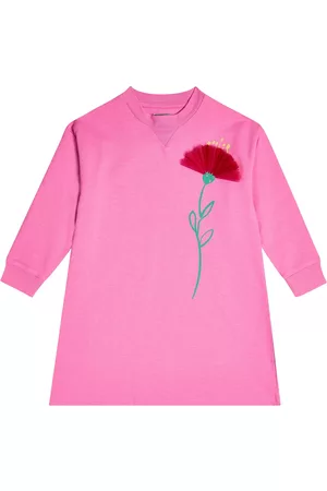 Il gufo Floral-appliquÃ© cotton jersey dress