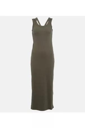 Brunello Cucinelli Cotton ribbed-knit midi dress