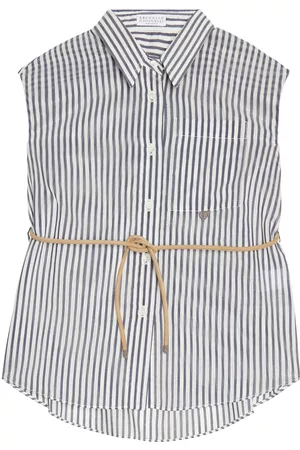 Brunello Cucinelli Cotton and silk-blend striped shirt