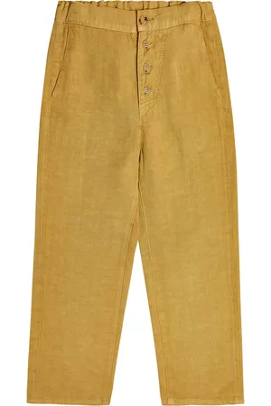 Caramel Erodium linen-blend pants