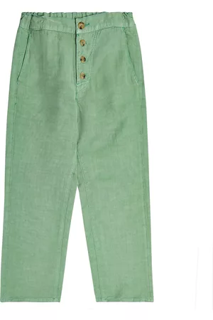 Caramel Erodium linen-blend pants