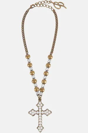 BLUMARINE Embellished cross necklace