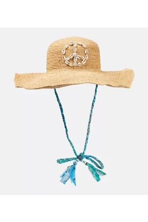 Alanui Women Hats - Seashell-embellished raffia sun hat