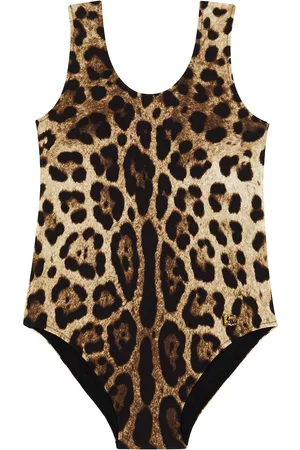 Dolce & Gabbana Girls Swimming Costumes - Leopard-print swimsuit