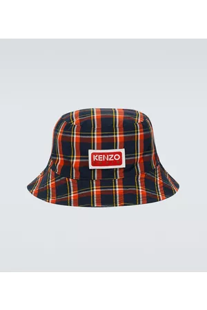 Kenzo Men Hats - Logo checked cotton bucket hat