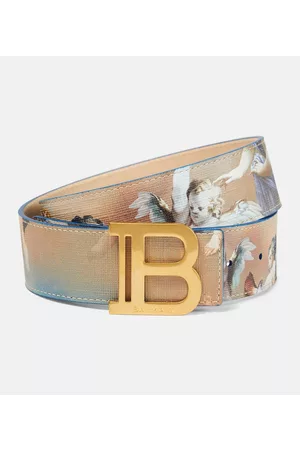Balmain Women Belts - B-Belt printed leather belt