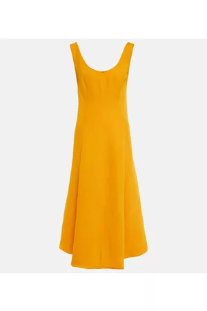 Vince Women Midi Dresses - Linen-blend midi dress