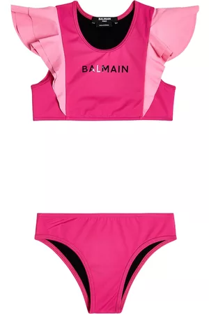 Balmain Logo ruffle-trimmed bikini