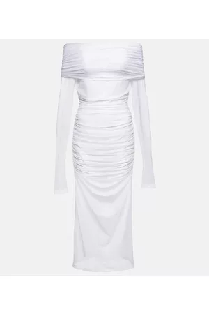 Dolce & Gabbana X Kim ruched off-shoulder tulle midi dress