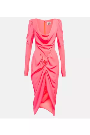 Vivienne Westwood Women Midi Dresses - Panther draped crÃªpe midi dress