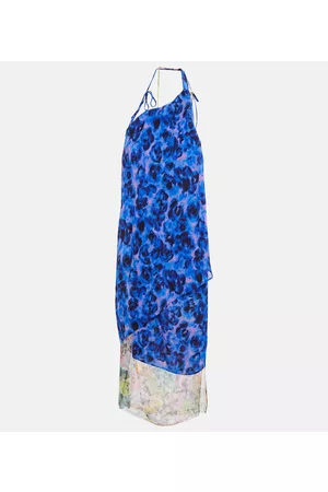 DRIES VAN NOTEN Floral one-shoulder midi dress