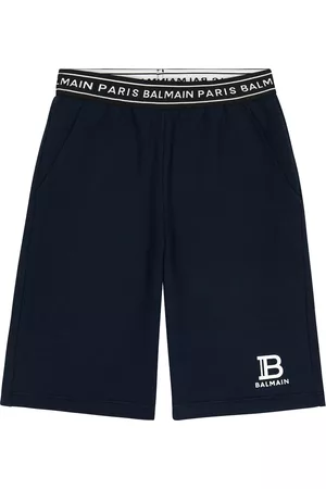 Balmain Boys Shorts - Logo cotton jersey shorts