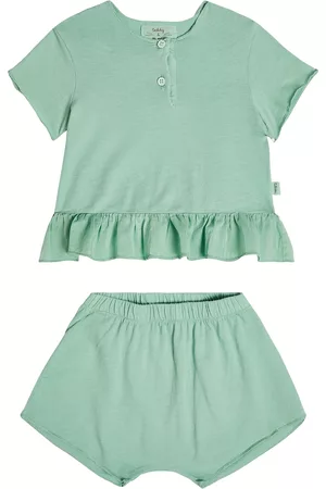 Il gufo T-shirts - Baby cotton T-shirt and bloomers set