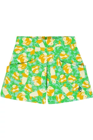 The Animals Observatory Girls Printed Skirts - Monkey printed cotton shorts