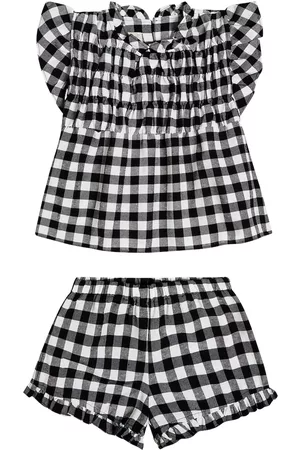 Suncracy Gingham cotton-blend top and shorts set
