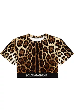 Dolce & Gabbana Girls T-shirts - Logo cotton-blend jersey T-shirt