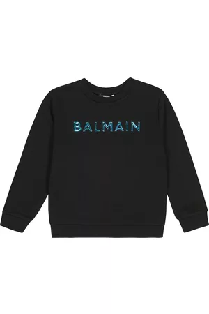 Balmain Girls Sweatshirts - Logo cotton jersey sweatshirt