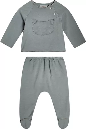 Il gufo Long sleeves - Baby cotton shirt and pants set