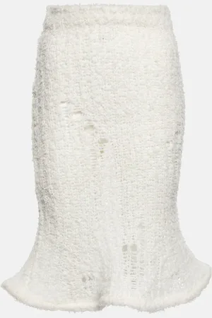 Acne Studios Semi-sheer wool-blend midi skirt